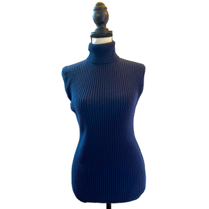 Preswick & Moore Deep Blue Sleeveless Turtleneck Sweater